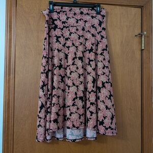 LuLaRoe A-Line Skirt in Pink and Black Floral